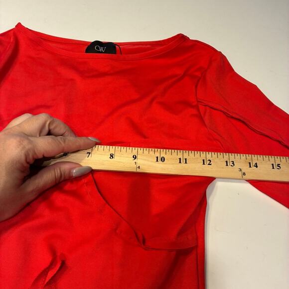 NWT OW Collection Red Long Sleeve Exposed Seam Mini Dress Sz Small MSRP $220 - Picture 10 of 13